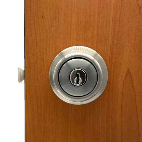 Contractor-Grade Entry Lock - Satin Nickel | MFS Supply - Outside of Door